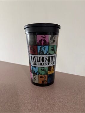 Taylor Swift Multicolored Eras Tour Party Cup - Black Lid